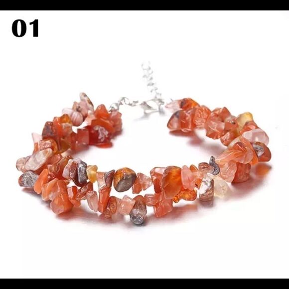 🍄🍄BOHO DOUBLE STRAND NATURAL STONE BRACELET - Picture 5 of 5